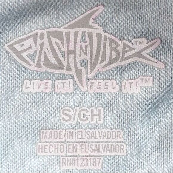 Fish & Vibe Long Sleeve Performance Fishing Shirt in Aqua Men’s Small - Picture 6 of 8